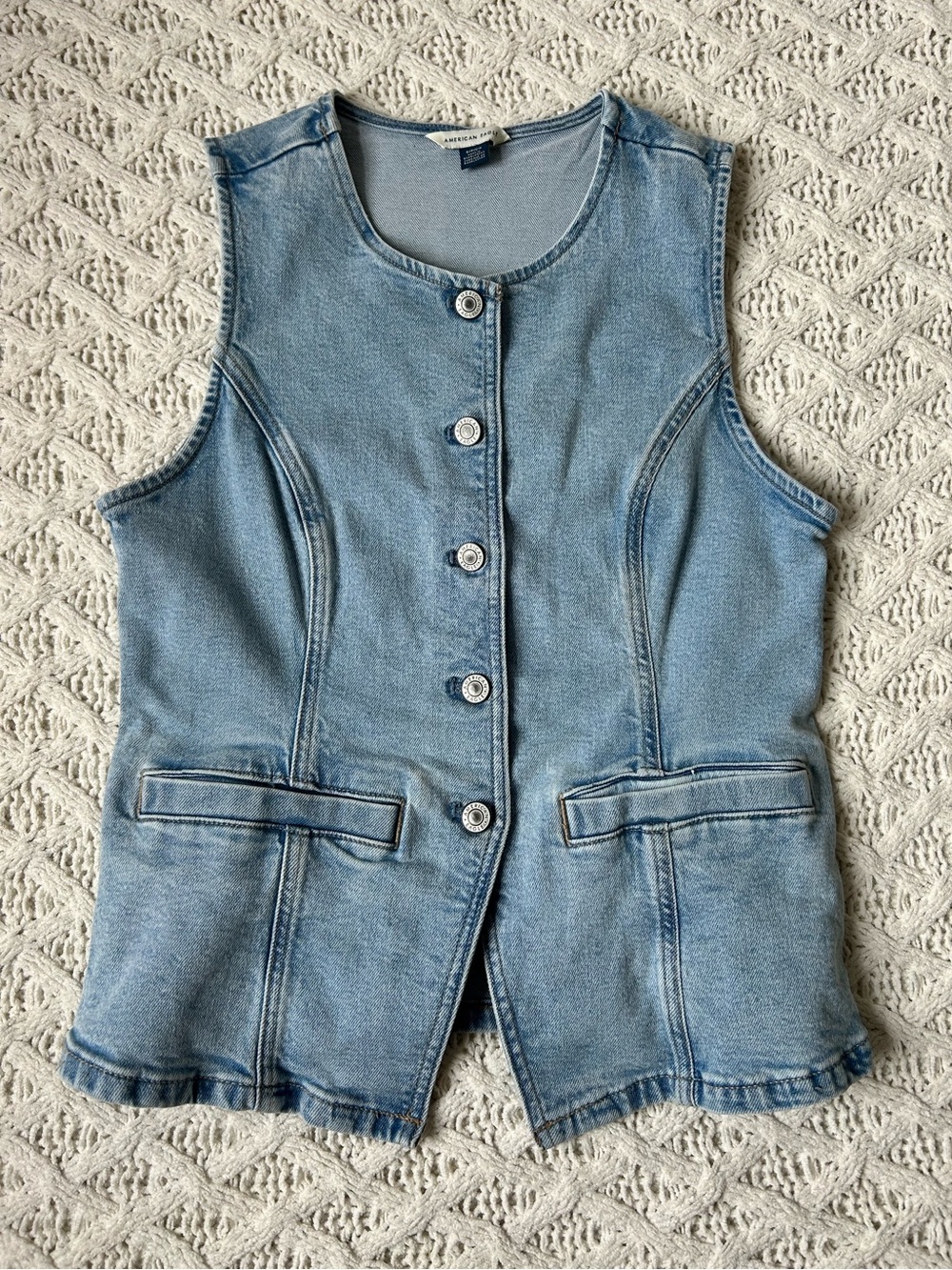 AE Denim Button Vest